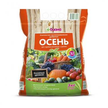 Удобрение Биона Осень, 3кг (БиоМастер) Удобрение Биона Осень, 3кг (БиоМастер)